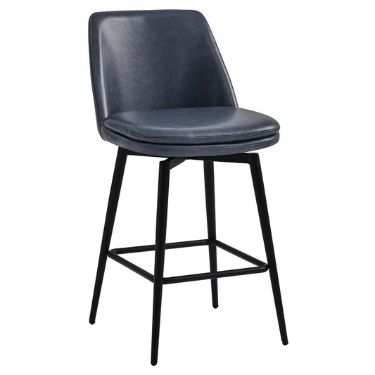 Swivel Bar Stool in Classic Black with Padded Seat