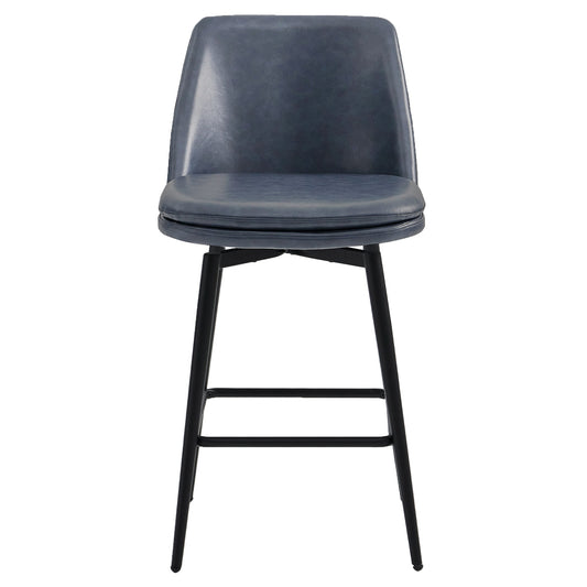 Swivel Bar Stool in Classic Black with Padded Seat
