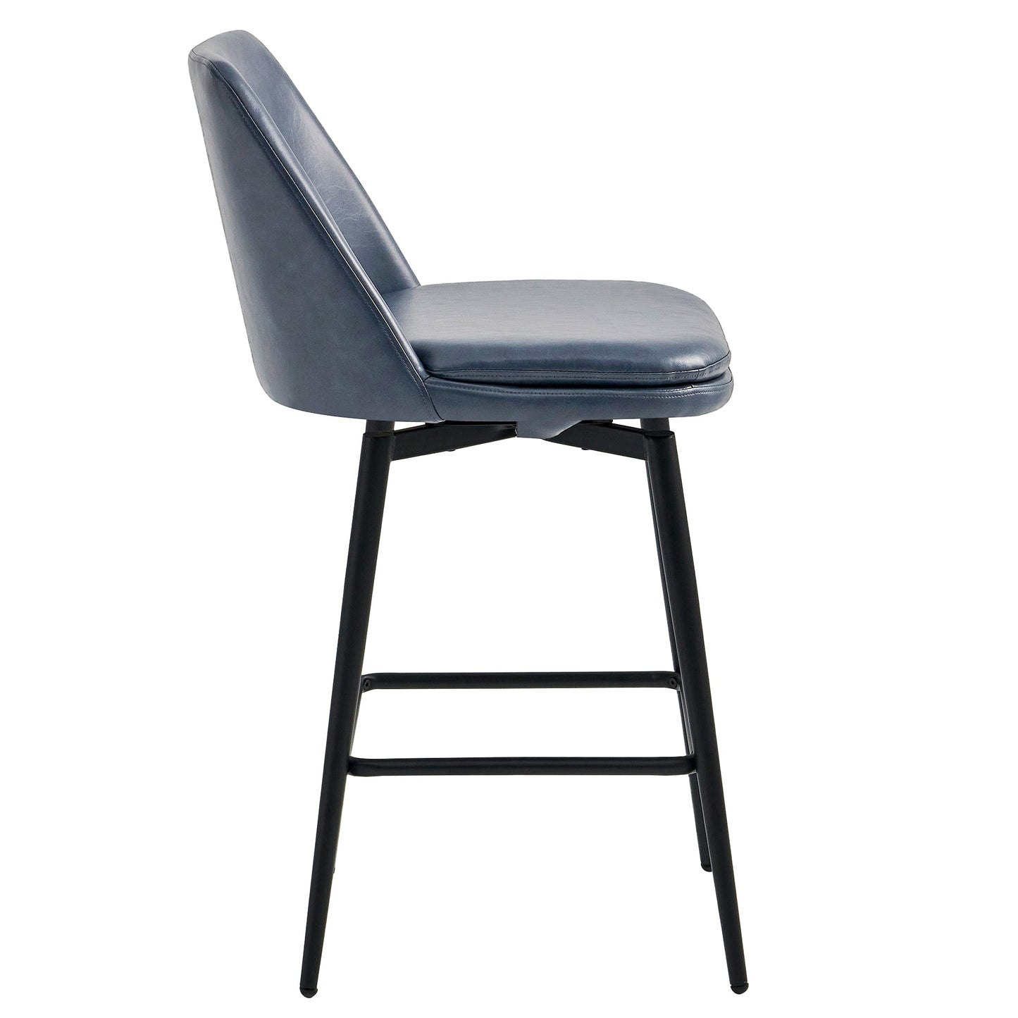 Swivel Bar Stool in Classic Black with Padded Seat