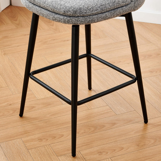 Swivel Bar Stool in Classic Black with Padded Seat