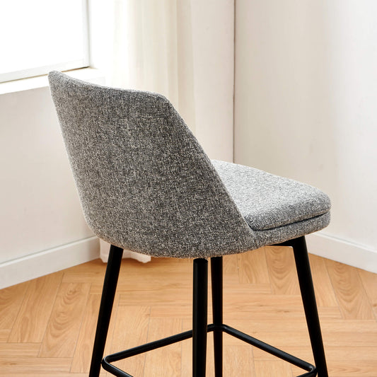 Swivel Bar Stool in Classic Black with Padded Seat