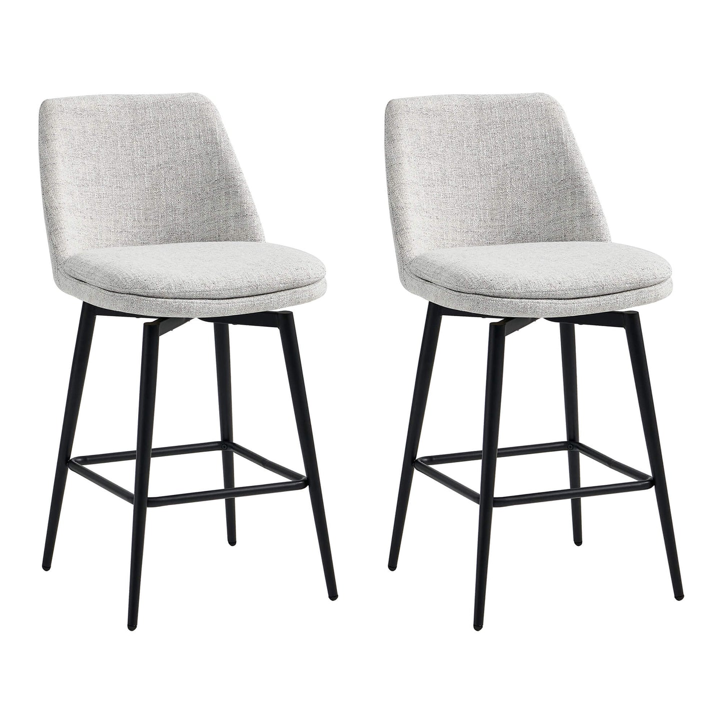 Swivel Bar Stool in Classic Black with Padded Seat