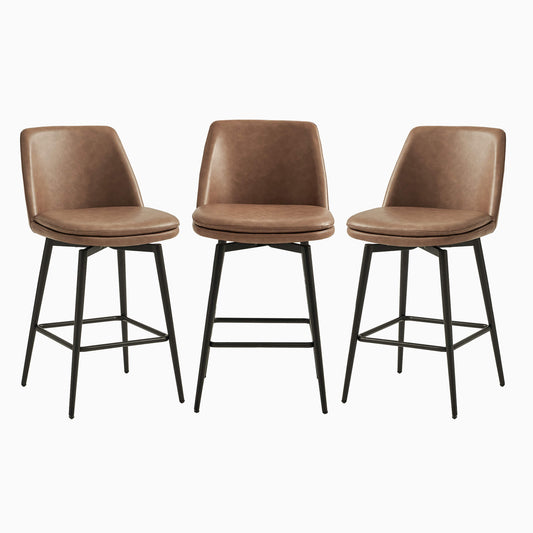 Swivel Bar Stool in Classic Black with Padded Seat