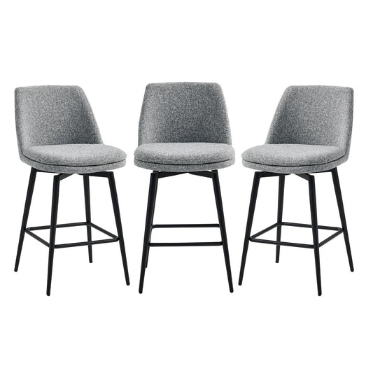 Swivel Bar Stool in Classic Black with Padded Seat