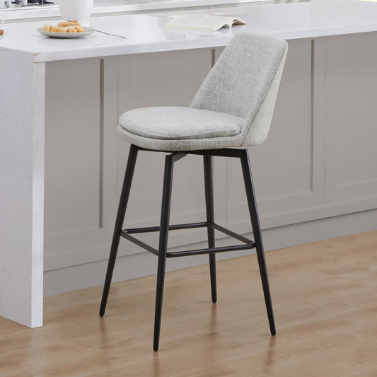 Swivel Bar Stool in Classic Black with Padded Seat