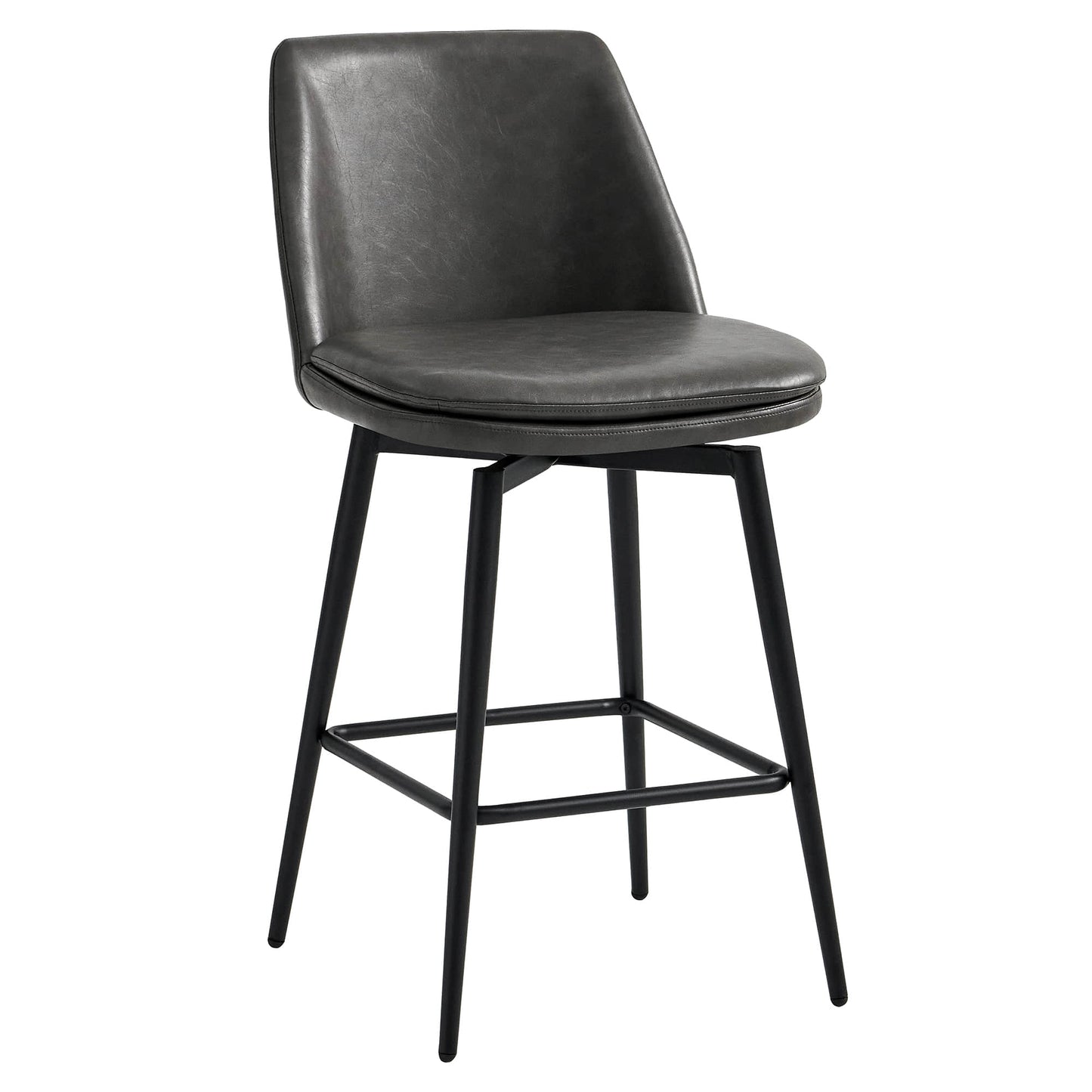 Swivel Bar Stool in Classic Black with Padded Seat