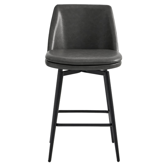 Swivel Bar Stool in Classic Black with Padded Seat