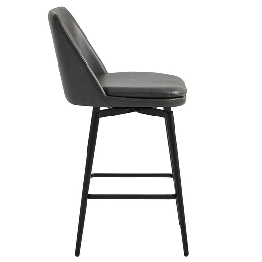 Swivel Bar Stool in Classic Black with Padded Seat