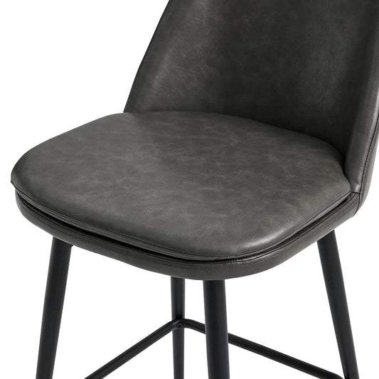 Swivel Bar Stool in Classic Black with Padded Seat