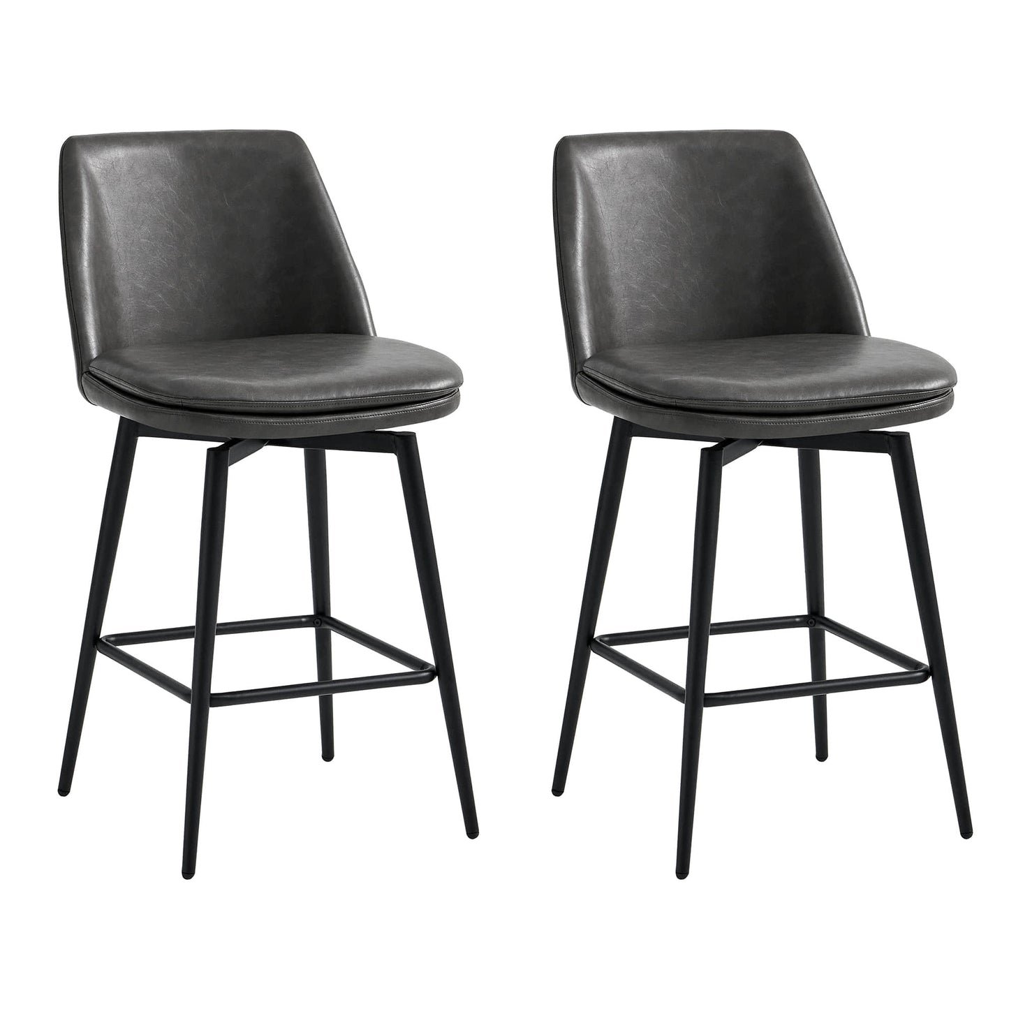 Swivel Bar Stool in Classic Black with Padded Seat
