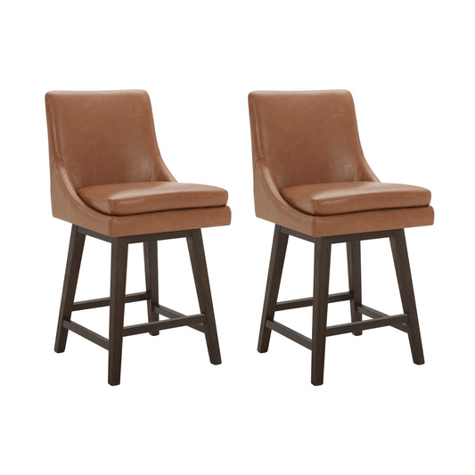Swivel Bar Stool in Natural Wood Finish