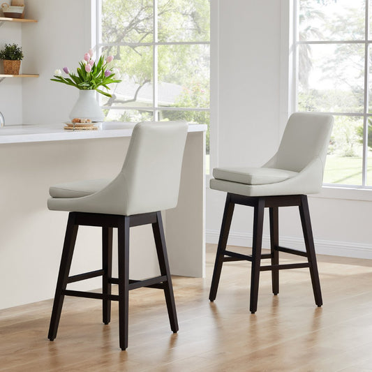 Swivel Bar Stool in Natural Wood Finish