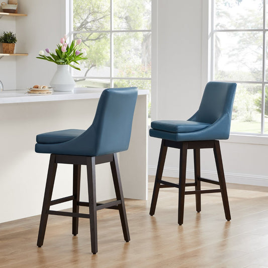 Swivel Bar Stool in Natural Wood Finish