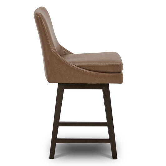 Swivel Bar Stool in Natural Wood Finish