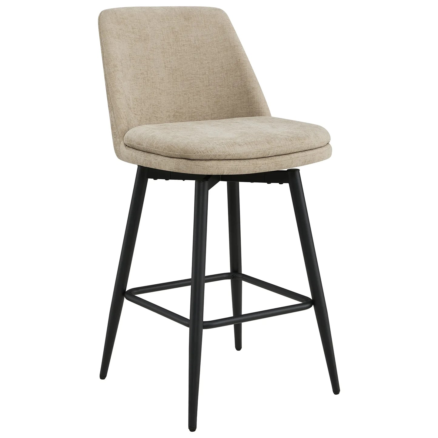 Swivel Bar Stool in Soft Fabric with Modern Design