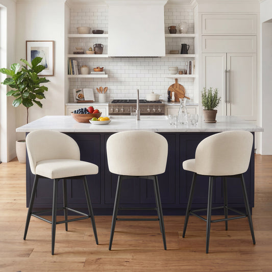 Swivel Bar Stool with Ergonomic Design in Classic Black