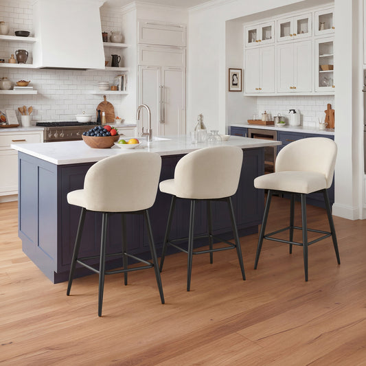 Swivel Bar Stool with Ergonomic Design in Classic Black