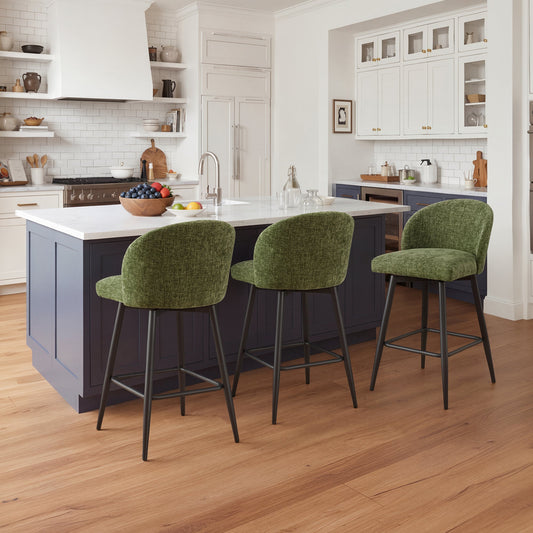 Swivel Bar Stool with Ergonomic Design in Classic Black