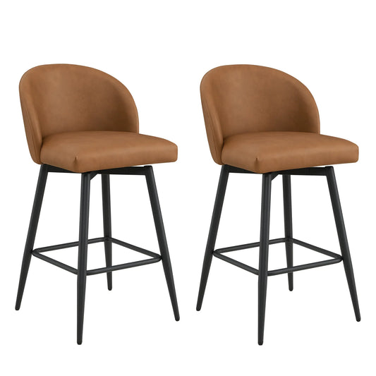 Swivel Bar Stool with Ergonomic Design in Classic Black