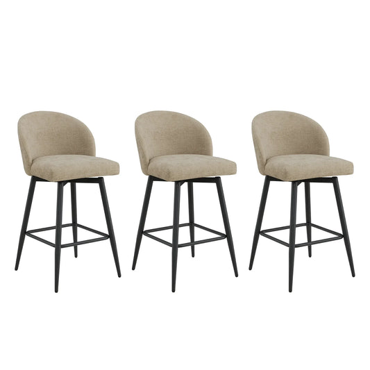 Swivel Bar Stool with Ergonomic Design in Classic Black