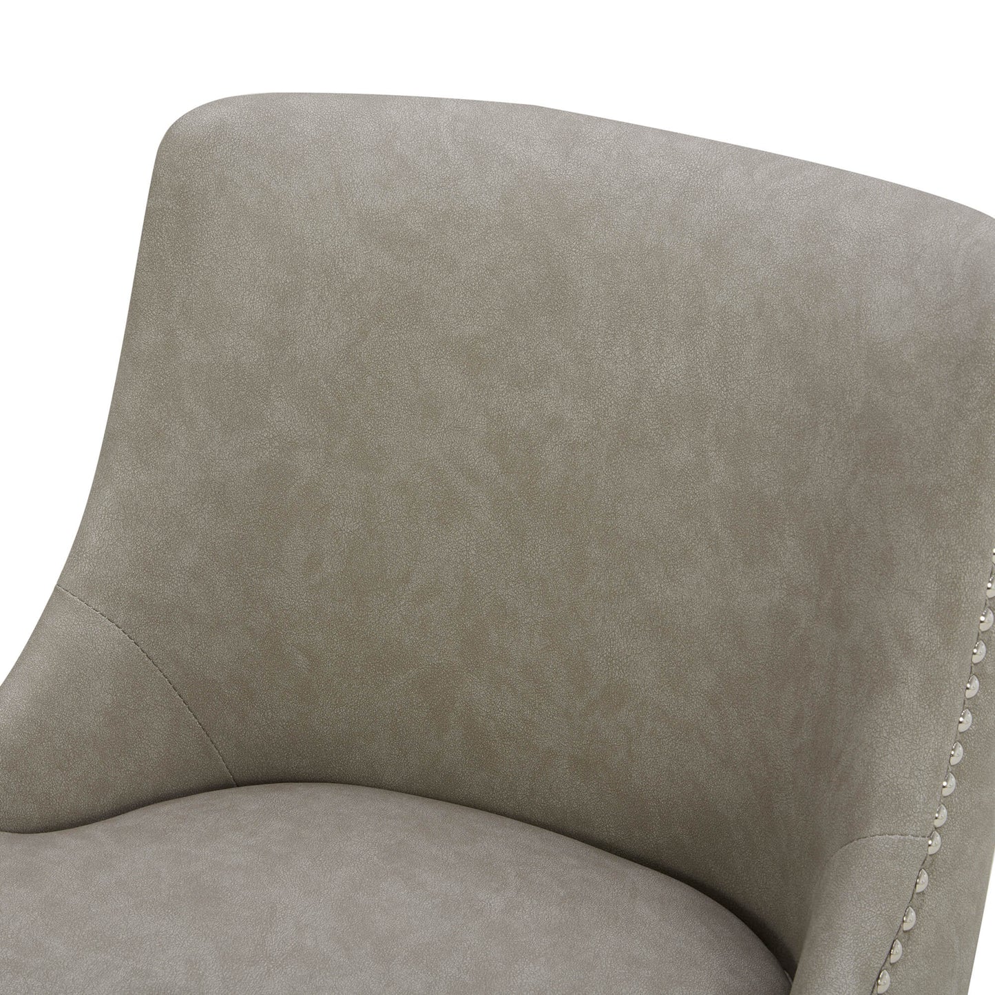 Swivel Bar Stool with Nailhead Trim and Wooden Seat