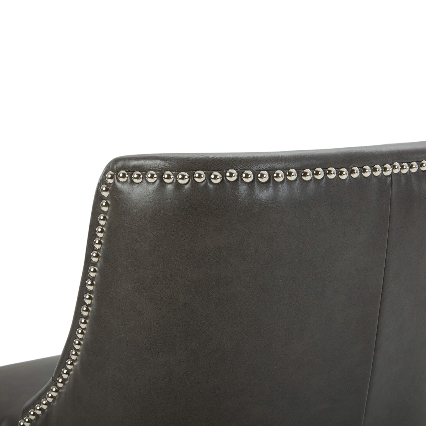 Swivel Bar Stool with Nailhead Trim and Wooden Seat