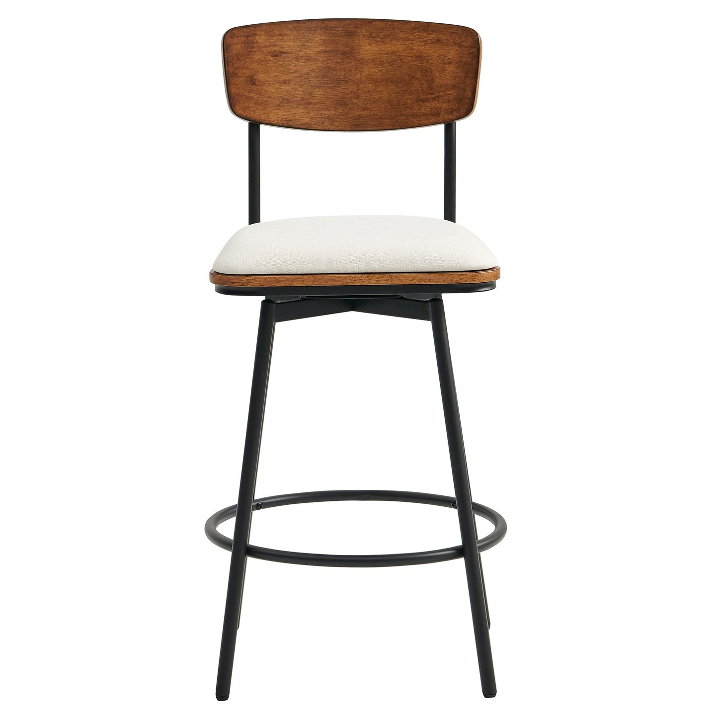Swivel Bar Stools with Upholstered Seat and Back Rest