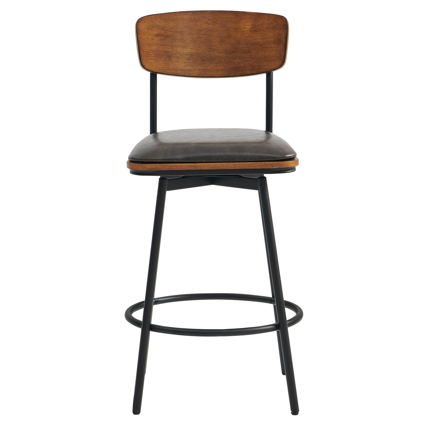 Swivel Bar Stools with Upholstered Seat and Back Rest