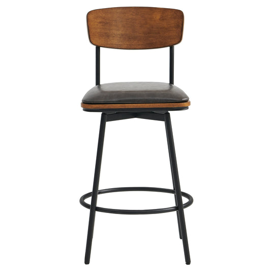 Swivel Bar Stools with Upholstered Seat and Back Rest