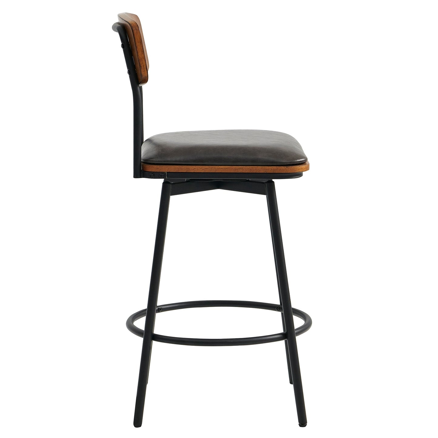 Swivel Bar Stools with Upholstered Seat and Back Rest