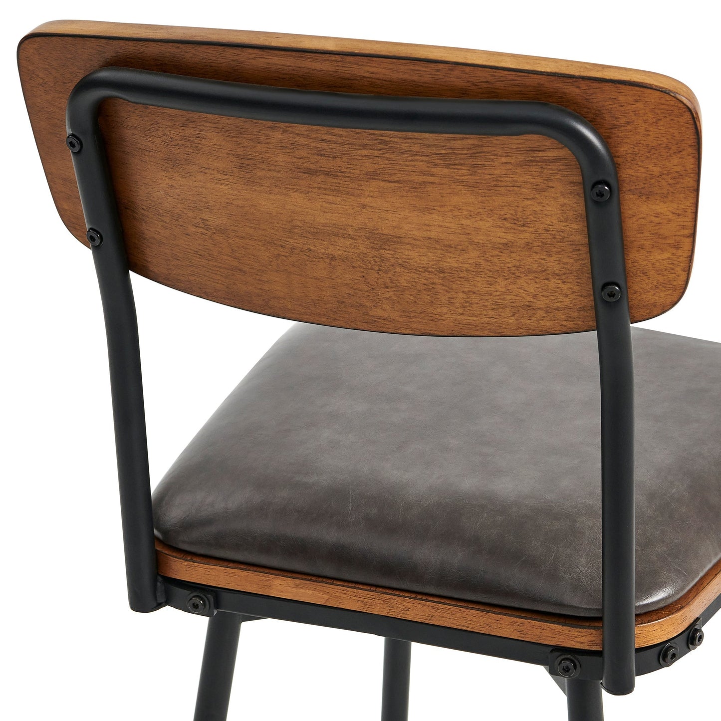 Swivel Bar Stools with Upholstered Seat and Back Rest