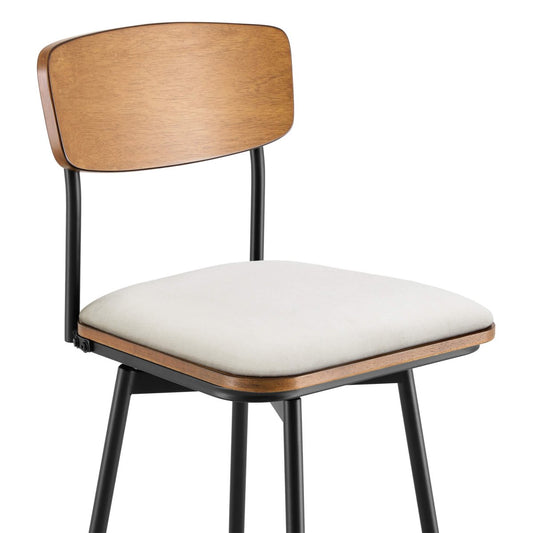 Swivel Bar Stools with Upholstered Seat and Back Rest