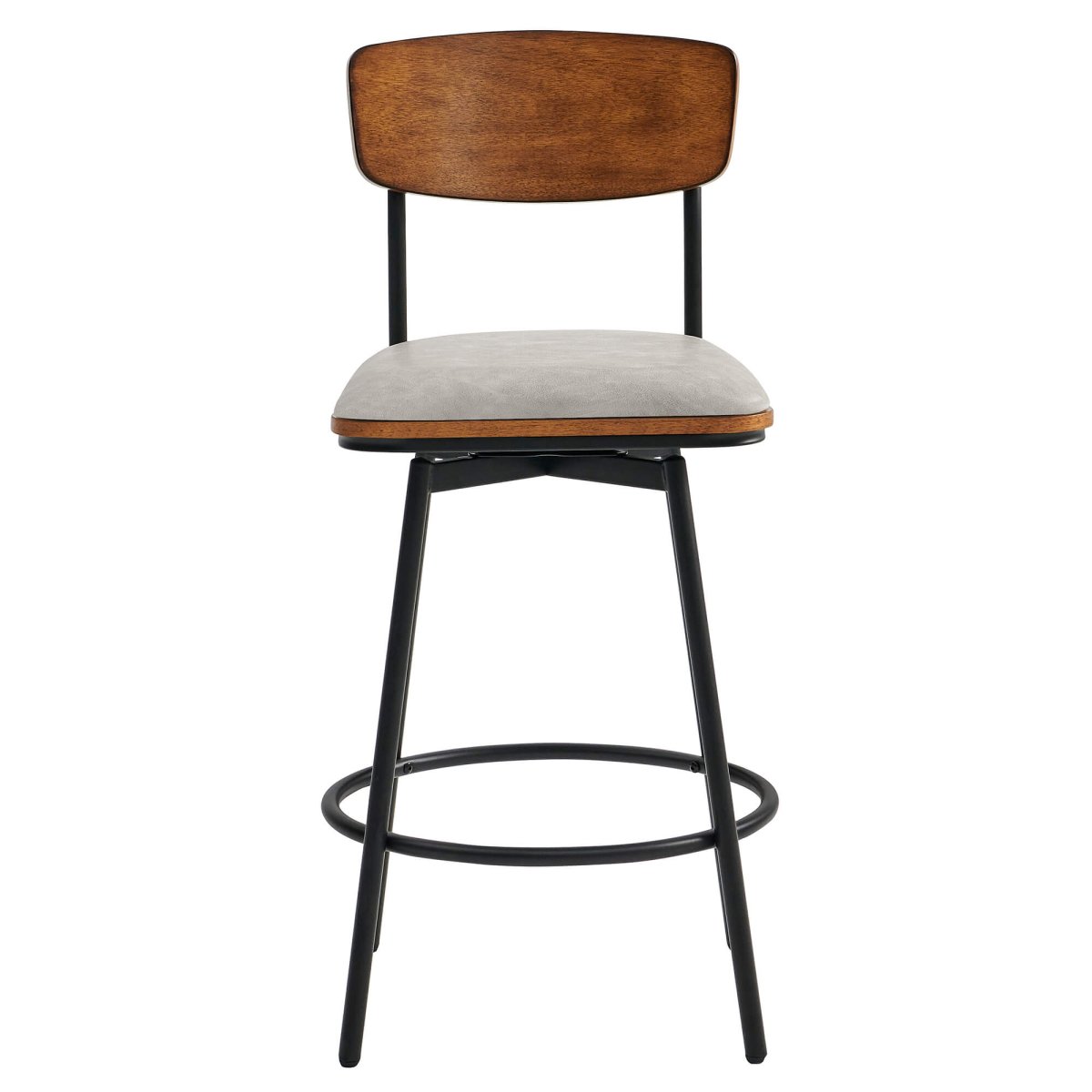 Swivel Bar Stools with Upholstered Seat and Back Rest