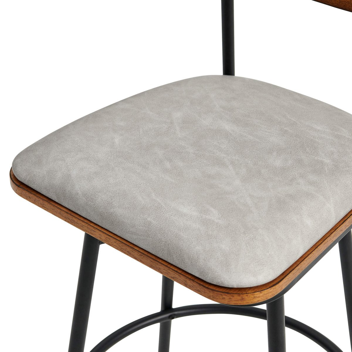 Swivel Bar Stools with Upholstered Seat and Back Rest