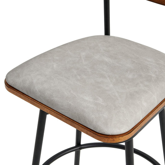 Swivel Bar Stools with Upholstered Seat and Back Rest