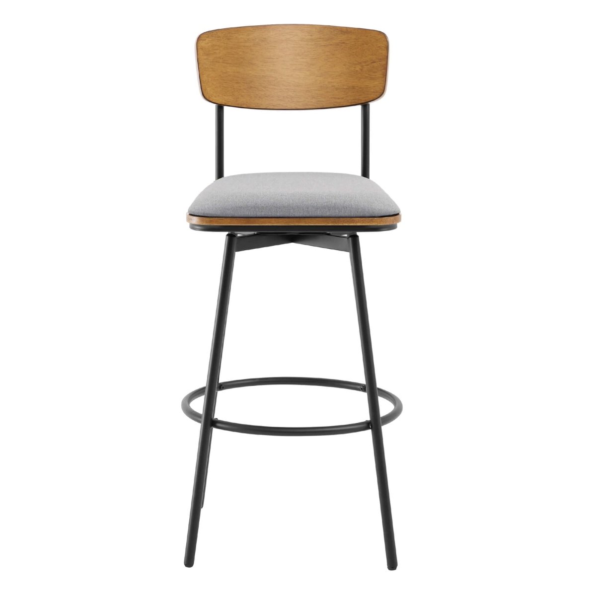 Swivel Bar Stools with Upholstered Seat and Back Rest