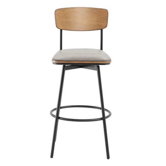 Swivel Bar Stools with Upholstered Seat and Back Rest