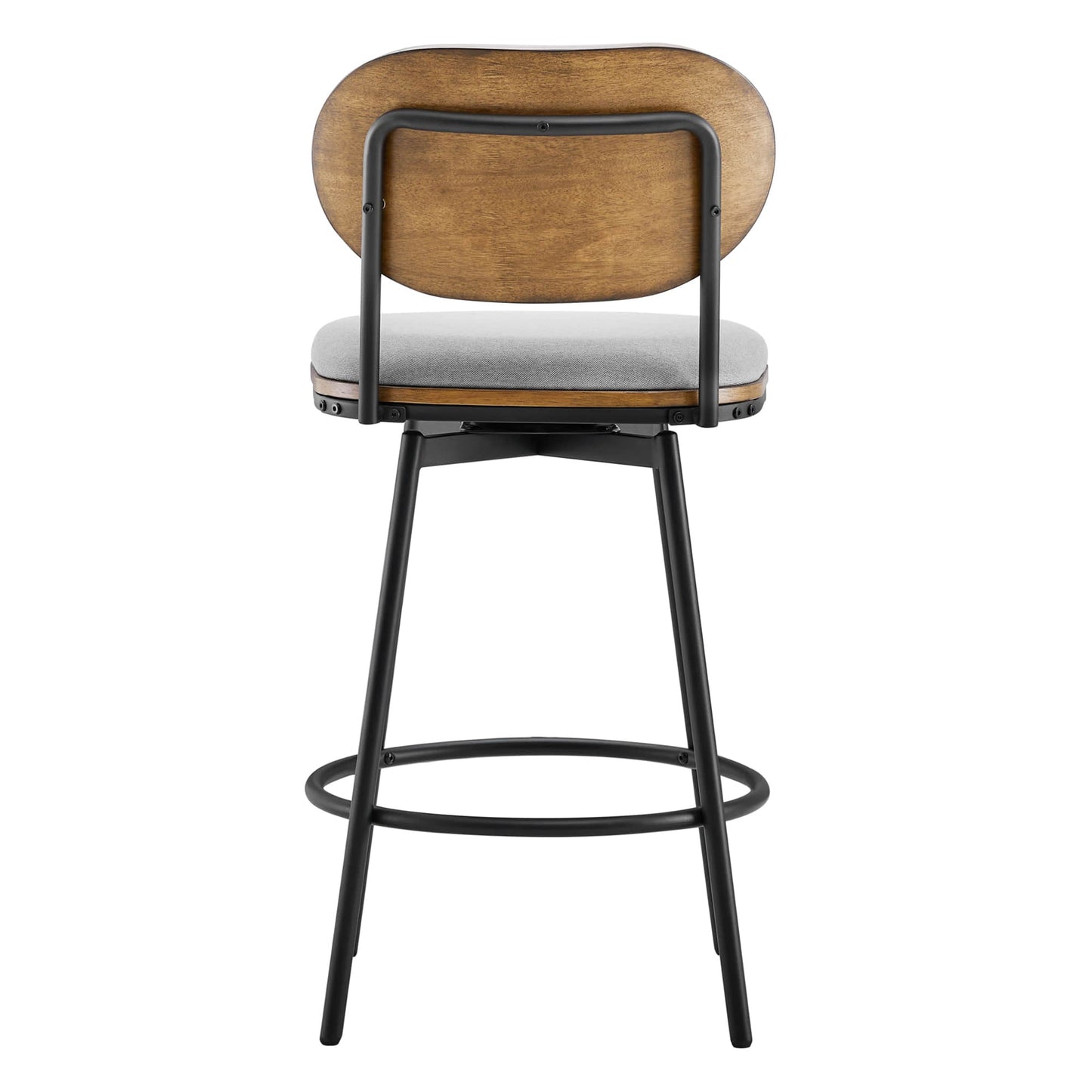 Swivel Bar Stools with Upholstered Seat and Back Rest