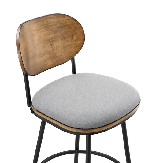 Swivel Bar Stools with Upholstered Seat and Back Rest