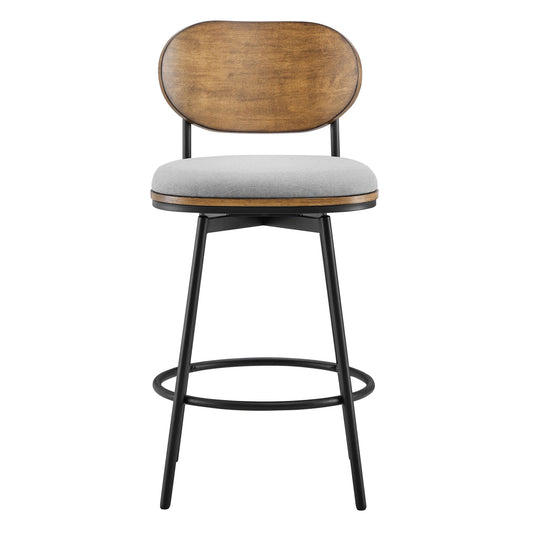 Swivel Bar Stools with Upholstered Seat and Back Rest
