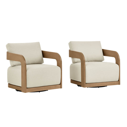 Swivel Chair in Eucalyptus Wood with Modern Design
