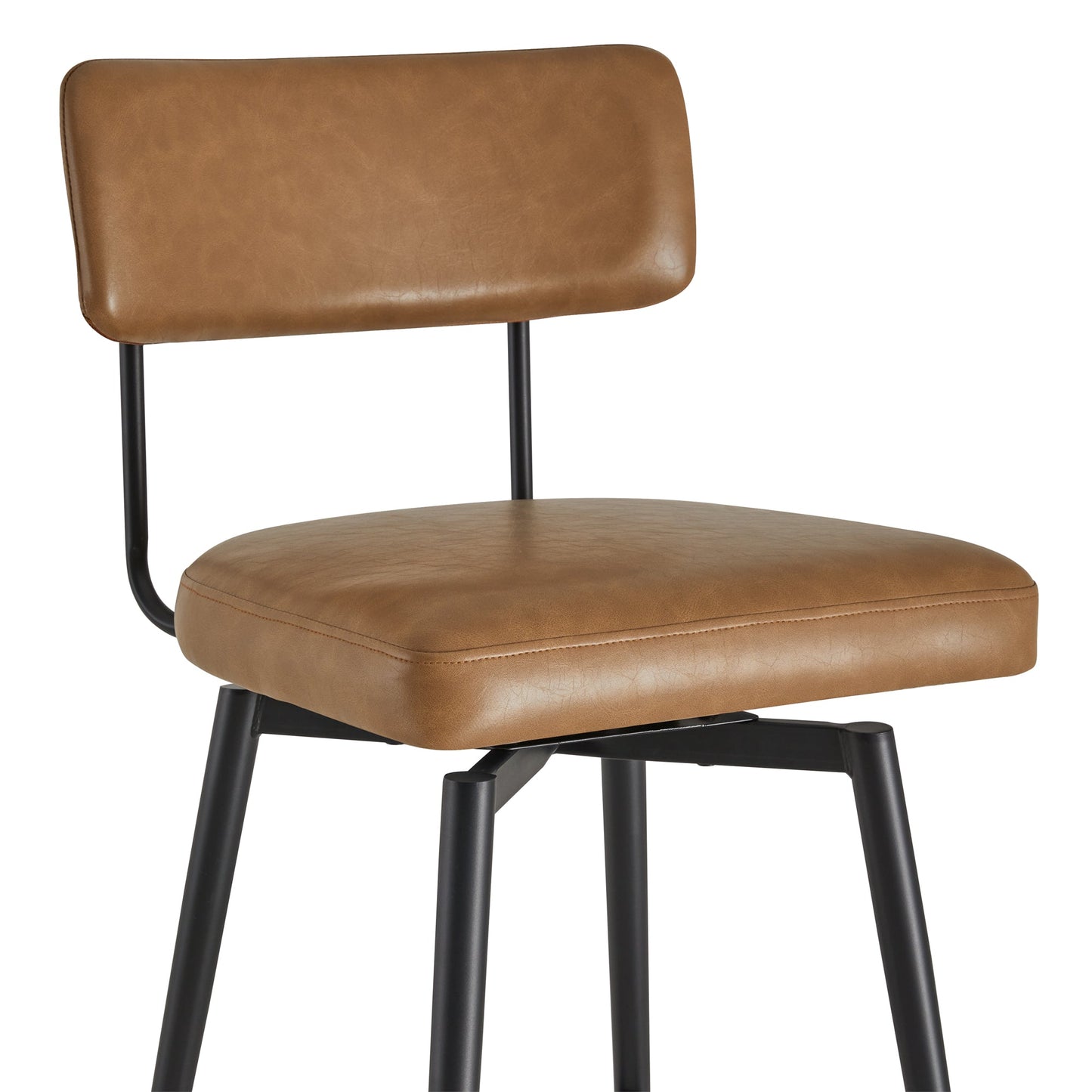 Swivel Counter Stools with Wooden Seat and Metal Frame