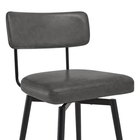 Swivel Counter Stools with Wooden Seat and Metal Frame