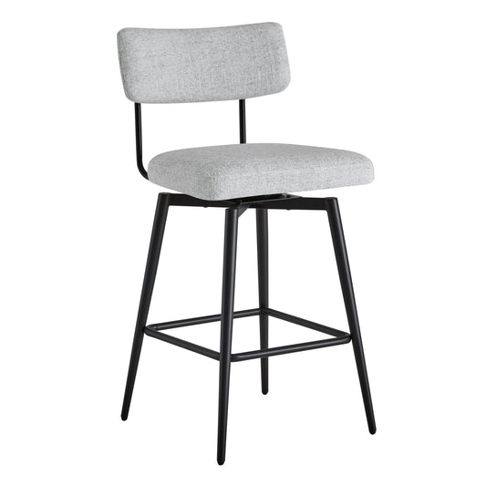 Swivel Counter Stools with Wooden Seat and Metal Frame