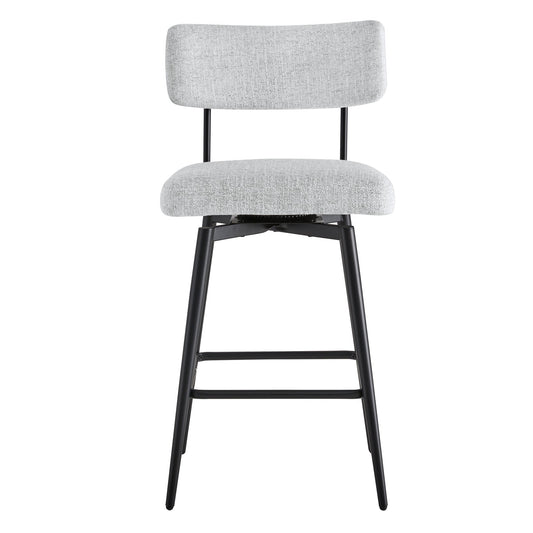 Swivel Counter Stools with Wooden Seat and Metal Frame