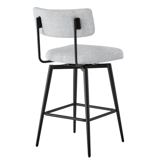 Swivel Counter Stools with Wooden Seat and Metal Frame