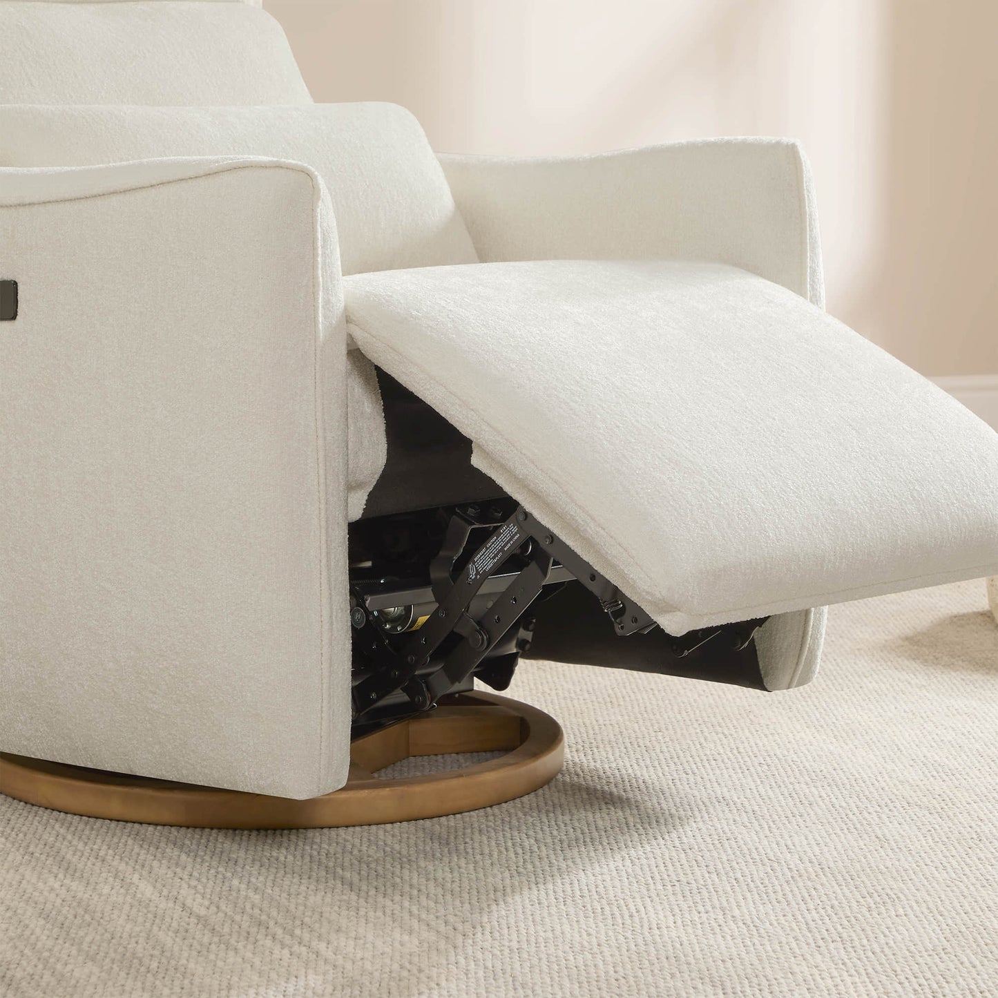 Swivel Nursery Glider Recliner with Power Headrest
