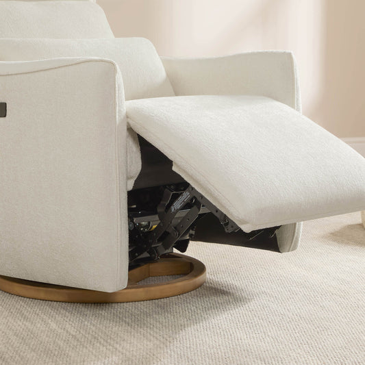 Swivel Nursery Glider Recliner with Power Headrest