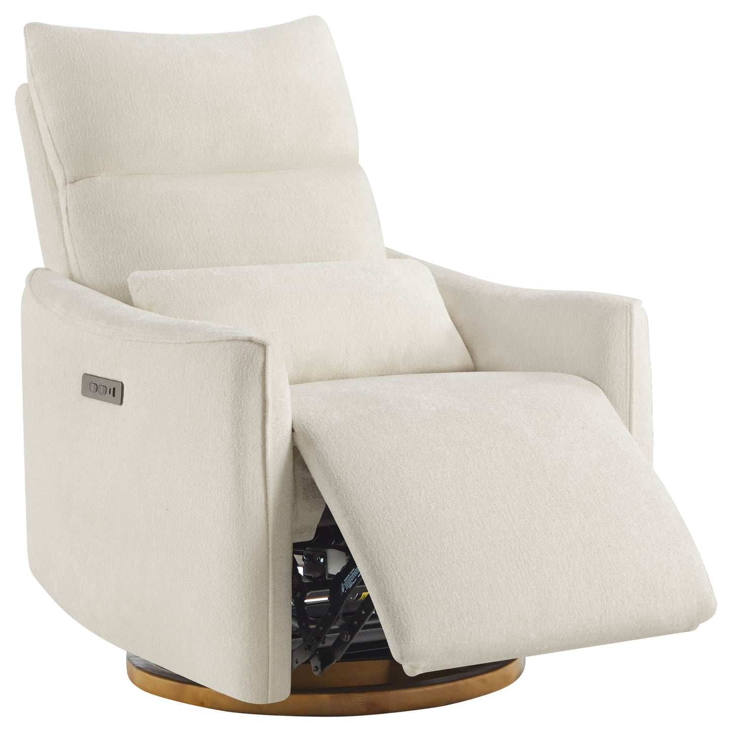 Swivel Nursery Glider Recliner with Power Headrest