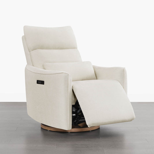 Swivel Nursery Glider Recliner with Power Headrest